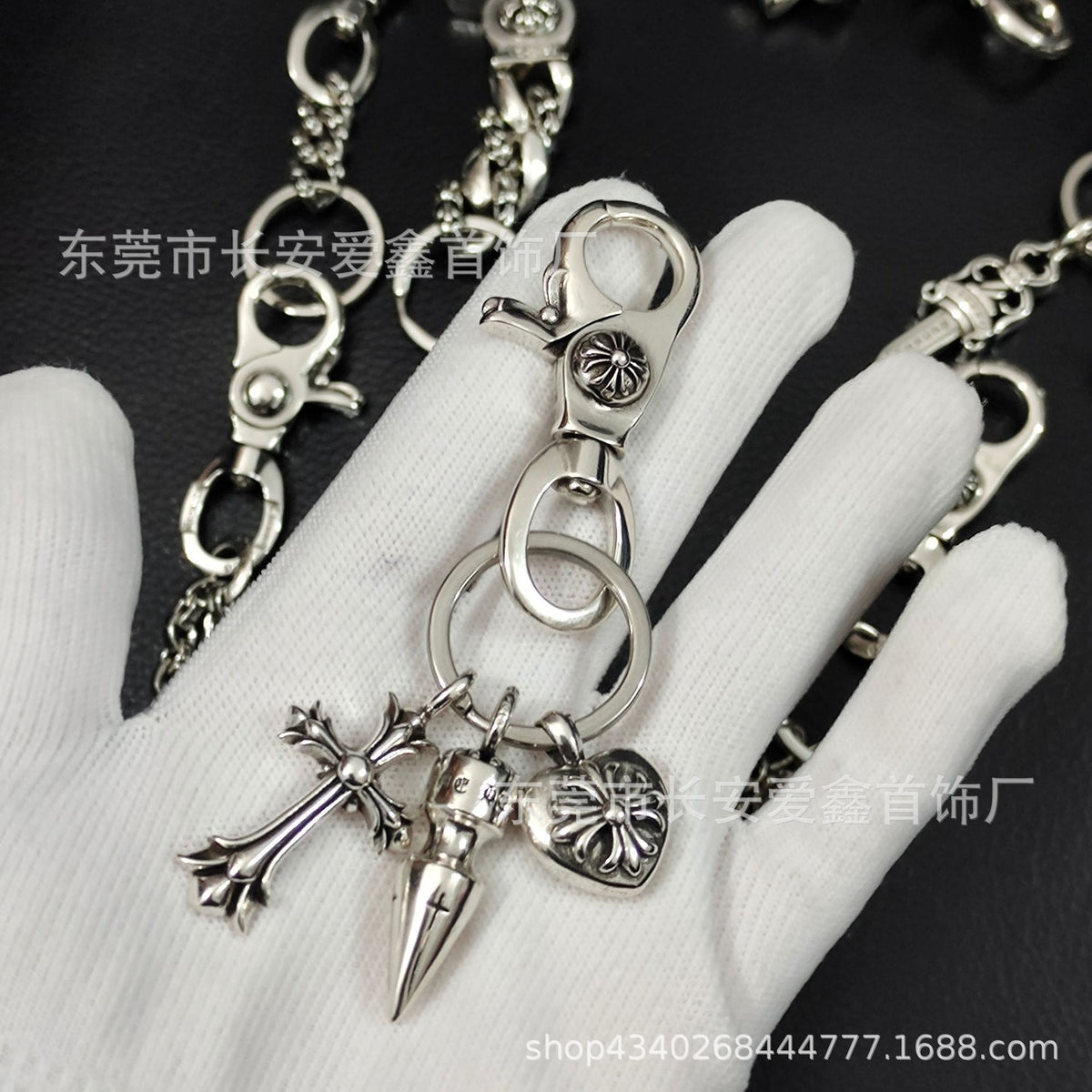 Chrome Hearts Lobster Head Buckle Multi-Element Keychain
