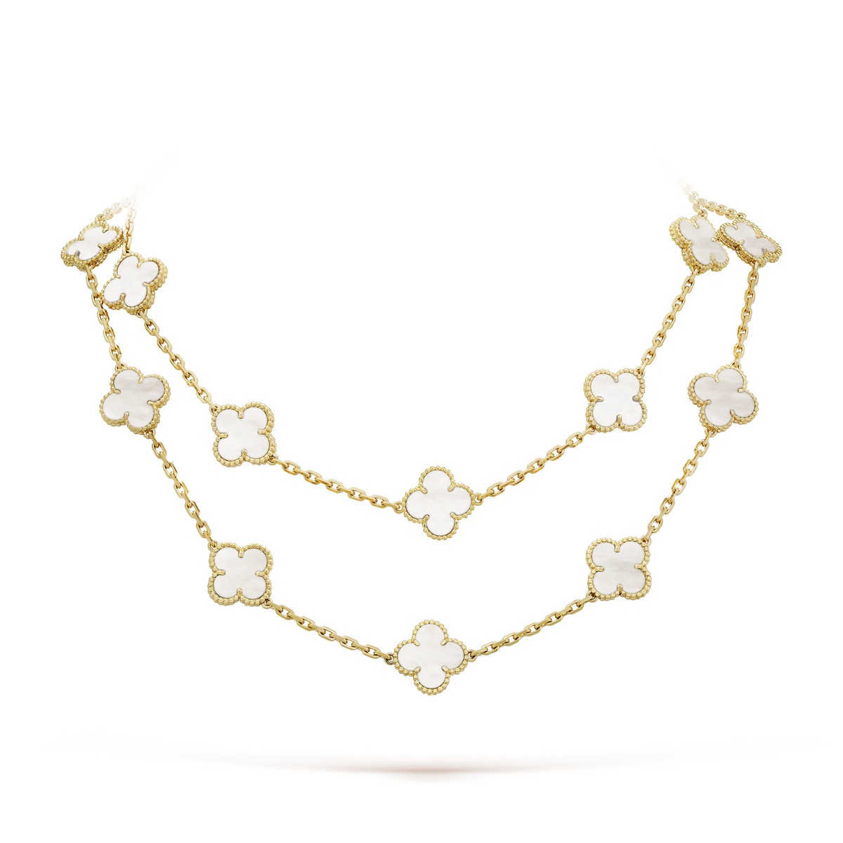 Van Cleef & Arpels Pearl Vintage Alhambra 20 Motifs Necklace